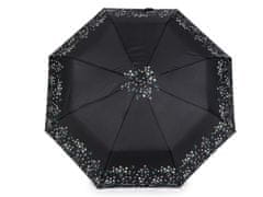 Ženski zložljivi dežnik za streljanje - črn