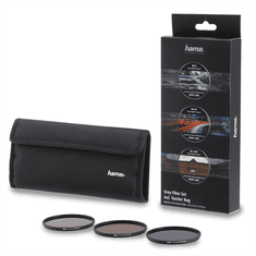 Hama komplet sivih filtrov ND8, ND64, ND1000, premer 72 mm, ohišje za filtre