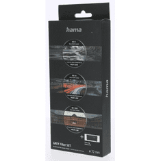 Hama komplet sivih filtrov ND8, ND64, ND1000, premer 72 mm, ohišje za filtre