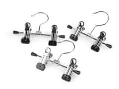 Kovinski obešalnik za blago s sponkami - srebrn (20 kosov)