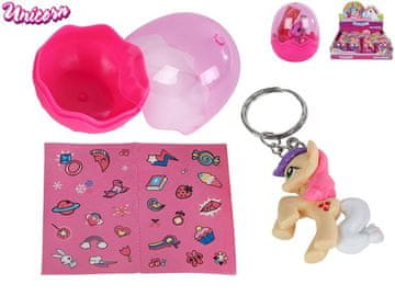 Enorožec obesek za ključe 5 cm v jajcu z nalepkami