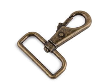 Kovinska vrtljiva karabinka, razdalja 40 mm - stara medenina