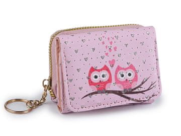 Mini denarnica za otroke 7x8,5 cm - roza, sova