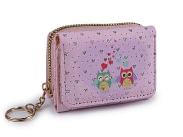 Mini denarnica za otroke 7x8,5 cm - roza sova