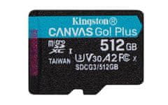KINGSTON 512GB microSDXC Canvas Go Plus Gen4 200MB/s A2 U3 V30 kartica brez adapterja