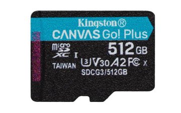 KINGSTON 512GB microSDXC Canvas Go Plus Gen4 200MB/s A2 U3 V30 kartica brez adapterja