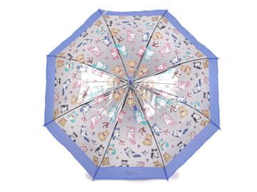 Ženski / dekliški prozorni dežnik z izmetom mačke - sivka