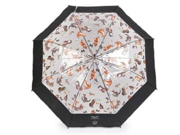 Ženske / dekliške prozorne dežnikarske mačke z izmetom - črne