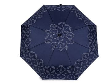 Ženski zložljivi dežnik - temno moder