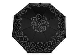 Ženski zložljivi dežnik za streljanje - črn