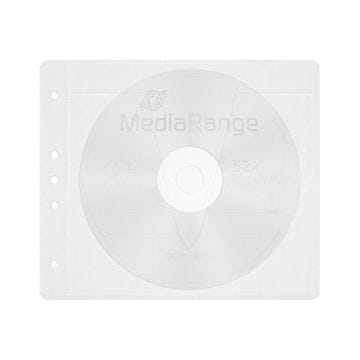 MediaRange 2 Ovitek za CD/DVD iz flisa - bela barva, 50 kosov
