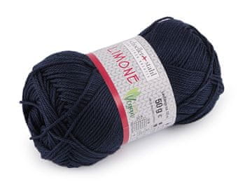 Bombažna pletilna preja Limone 50 g - (211) temno modra