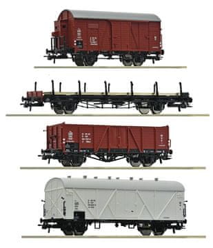 ROCO Komplet 4 tovornih vagonov PKP - 6600101