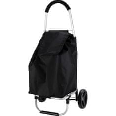 Excellent Houseware Nakupovalna torba na kolesih, 53 l, črna