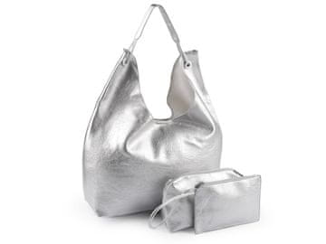 Velika torbica 3v1 45x28 cm - srebrna