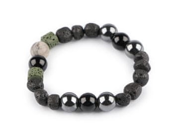 Mineralna zapestnica, lava, unisex - črna