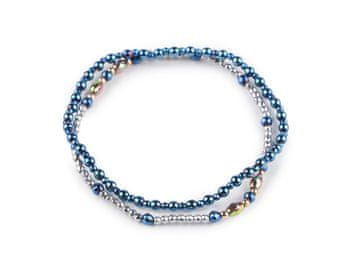 Hematitne zapestnice komplet 2 - modro srebro
