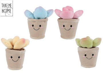Take Me Home Plišaste sobne rastline 13 cm - mešanica barv (zelena, modra, rumena, roza)
