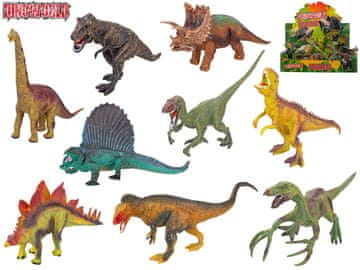 Dinoworld dinozaver 12-18 cm - mešanica barv (Allosaurus (rdeč gobec), Velociraptor (zelen z rdečim gobcem), Gigantosaurus (zobje na hrbtu))