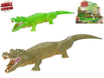 Krokodil 28 cm - mešanica barv (zelena, kaki)