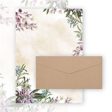 Pisemski komplet - 10 kuvert DL Nature, temno bež