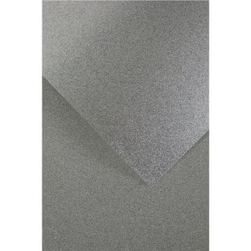 Kreativni papir A3 z bleščicami, 210 g/m2, srebrn, 5 kosov