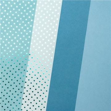Kreativni papir A4, 190-210 g, z modrimi pikami, 12 kosov