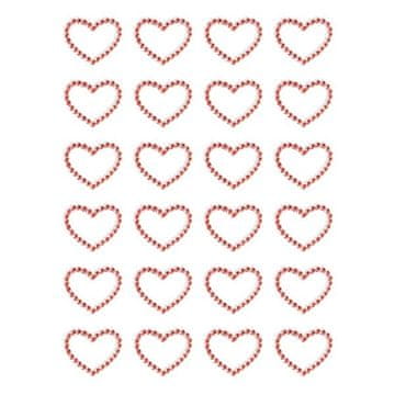 Samolepilni okrasni srčki - kamenčki, rdeči 24 kosov