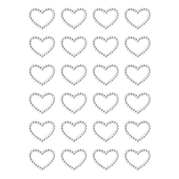 Samolepilni okrasni srčki - kamenčki, srebrni, 24 kosov