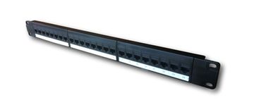 DATACOM Patch panel 19" UTP 24 portov CAT5E DUAL 1U BK (24x1k) / VL