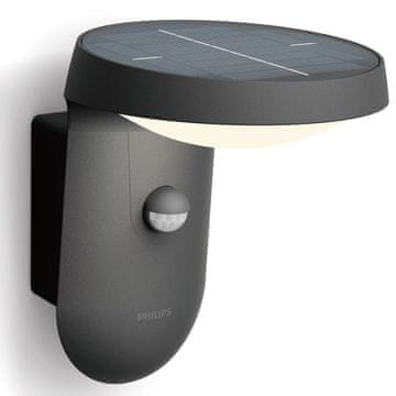 Philips Tyla Stenska svetilka Sončna celica IR senzor Ultra Efficient LED 255lm IP44 Antracit