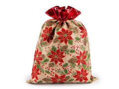 Božična darilna vrečka 30x40 cm imitacija jute - naravno rdeča