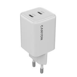 Polnilec CANYON CU45AC GaN 45W 2xPD EU Bela