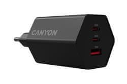 Polnilec CANYON HEXAGON 65 GaN 65W 2xPD 1xQC EU Black