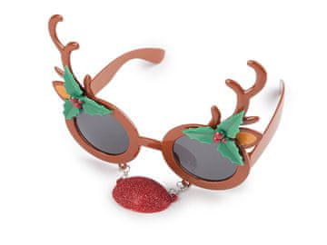 Božična zabava / pustna očala snežak, severni jelen z nosom - rjava