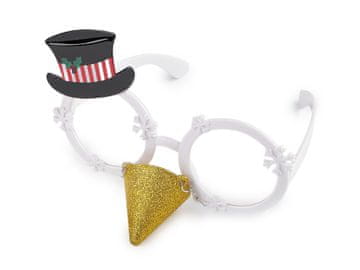 Božična zabava / karnevalska očala snežak, severni jelen z nosom - bela