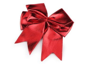 Božična pentlja kovinska - (13x12 cm) rdeča