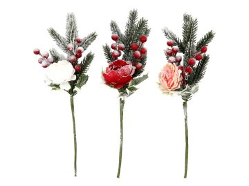 Smrekova veja 380 mm zasnežena, mešanica smreke in vrtnice