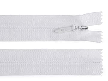 Skrita spiralna zadrga št. 5 dolžine 60 cm polna - bela
