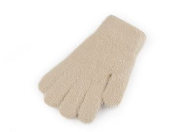 Ženske / dekliške pletene rokavice - beige light