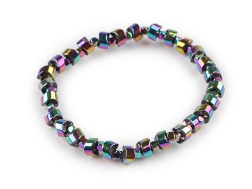 Elastična zapestnica iz hematita - večbarvna