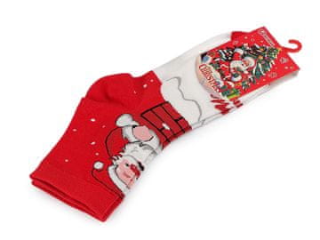 Ženske / dekliške božične nogavice - beli in rdeči Božiček