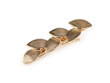 Sponka za lase listi - zlata