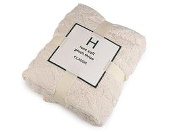 Plišasta odeja, kockasta 150x200 cm - kremna svetla