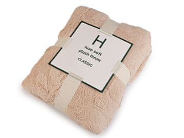 Plišasta odeja, listi 150x200 cm - svetlo bež