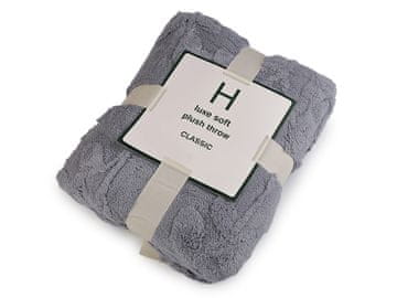 Plišasta odeja, listi 150x200 cm - siva