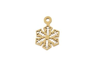 Obesek iz nerjavečega jekla snežinka - zlata.