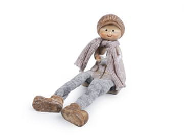 Dekoracija figure otrok - siv in smetanast deček
