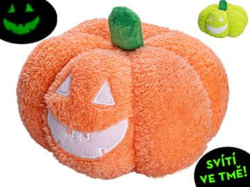 Plišasta buča 20 cm sveti v temi - mešanica barv (oranžna, zelena)