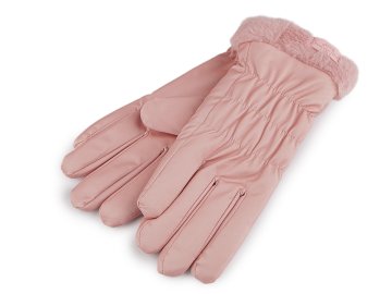 Ženske semiš rokavice, izolirane, na dotik - puder